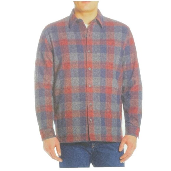 NEW Weatherproof Vintage Men's M Plaid Button-Down Shirt Jacket side pocket - Picture 3 of 11